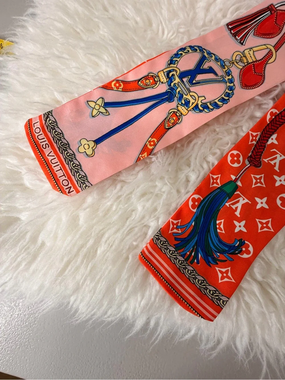Pink & Orange Silk Twilly Scarf